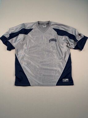 FUBU Sports Grey Navy Mesh Jersey XXXL Y2K Streetwear Vintage